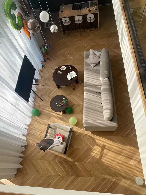 Living šķirojuma parkets