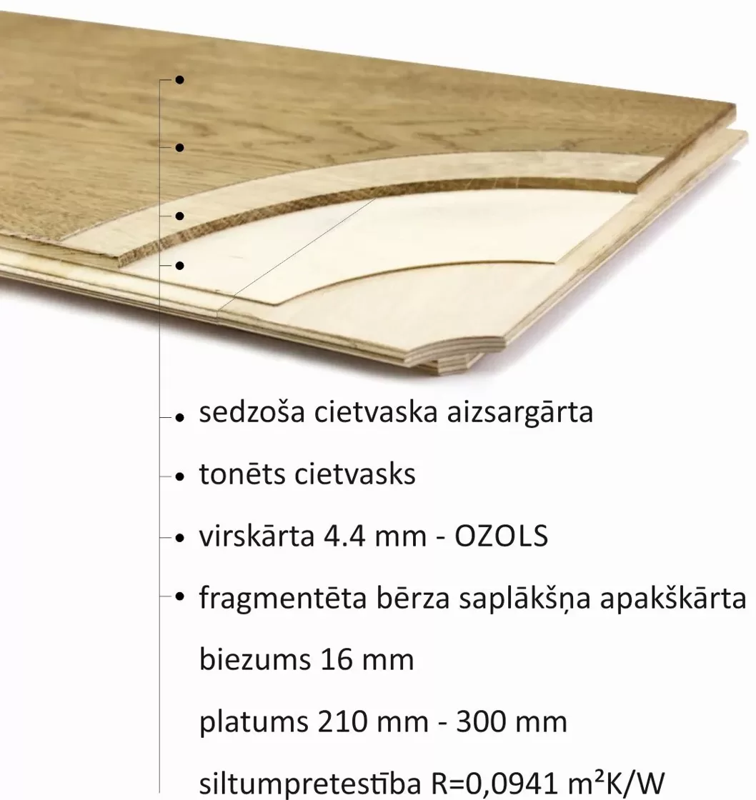 16mm biezi ozola parketa dēļi